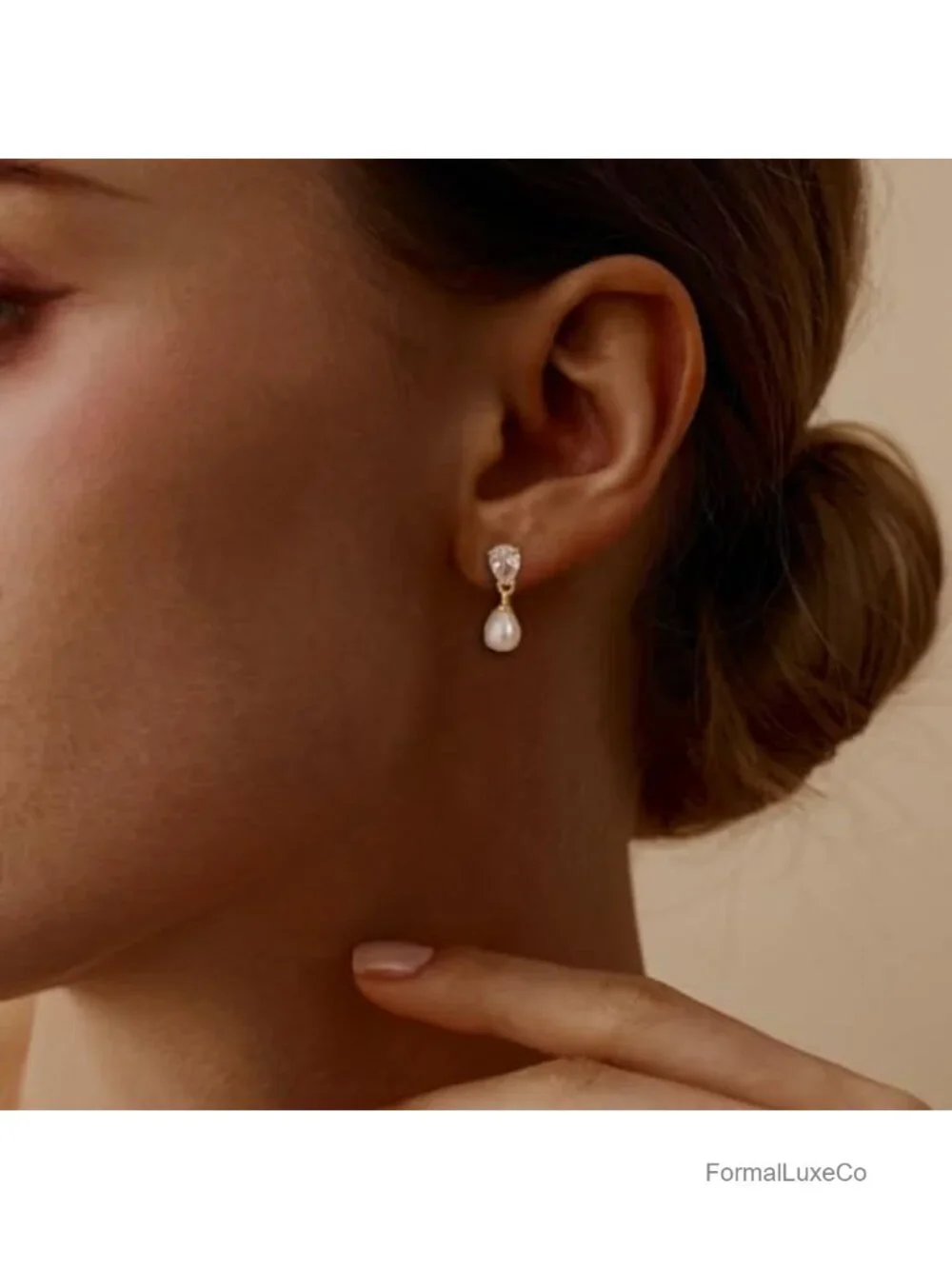 Trendy Dainty Dangle Earrings 14K Gold Plated Drop Earrings Pearl CZ Diamond